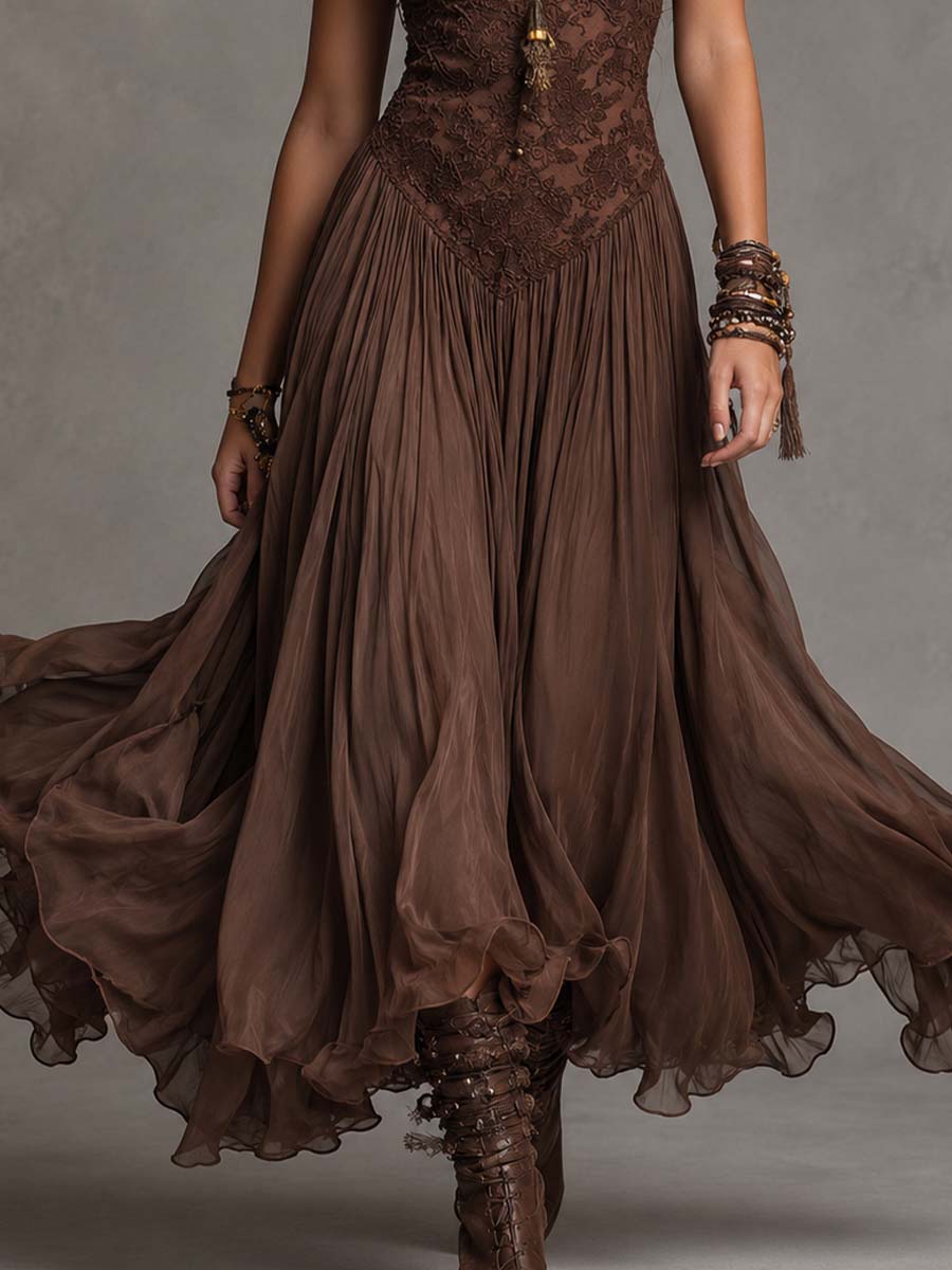 Vestido Maxi Corsé Chifón Encanto Riviera