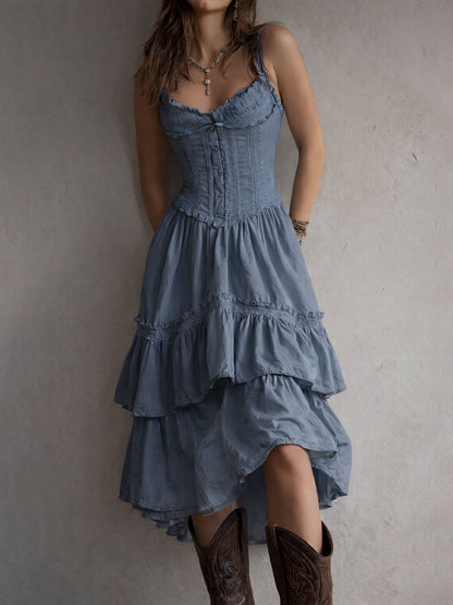 Vestido Midi Corsé Encaje Encanto Riviera