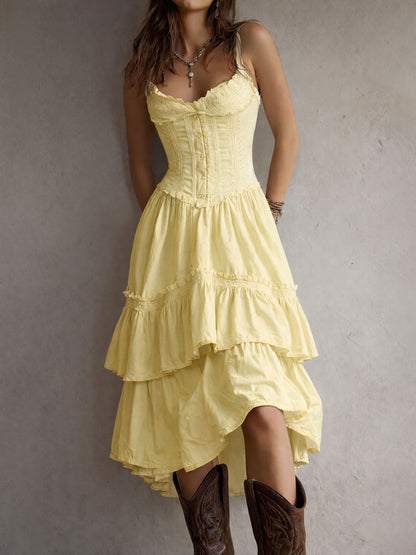 Vestido Midi Corsé Encaje Encanto Riviera