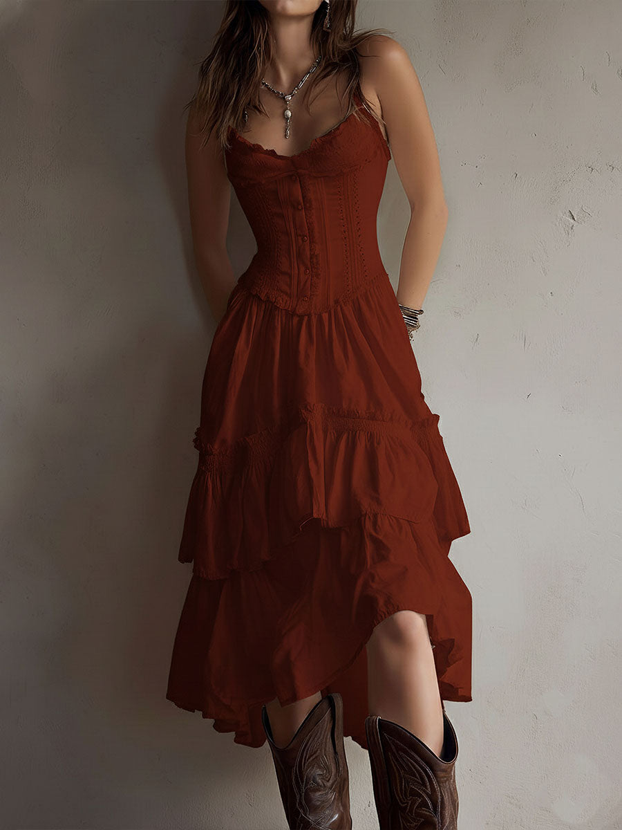 Vestido Midi Corsé Encaje Encanto Riviera