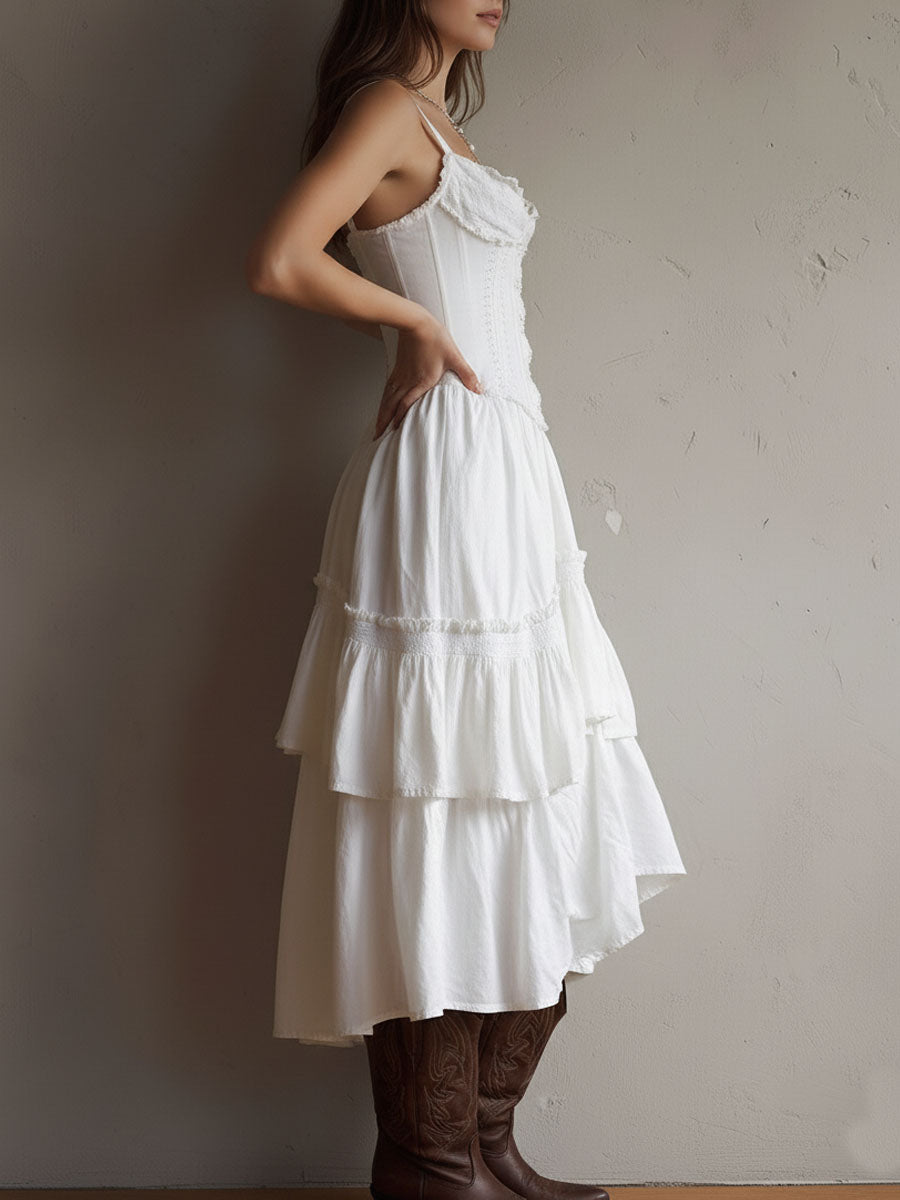 Vestido Midi Corsé Encaje Encanto Riviera