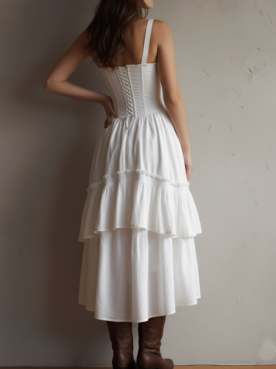 Vestido Midi Corsé Encaje Encanto Riviera