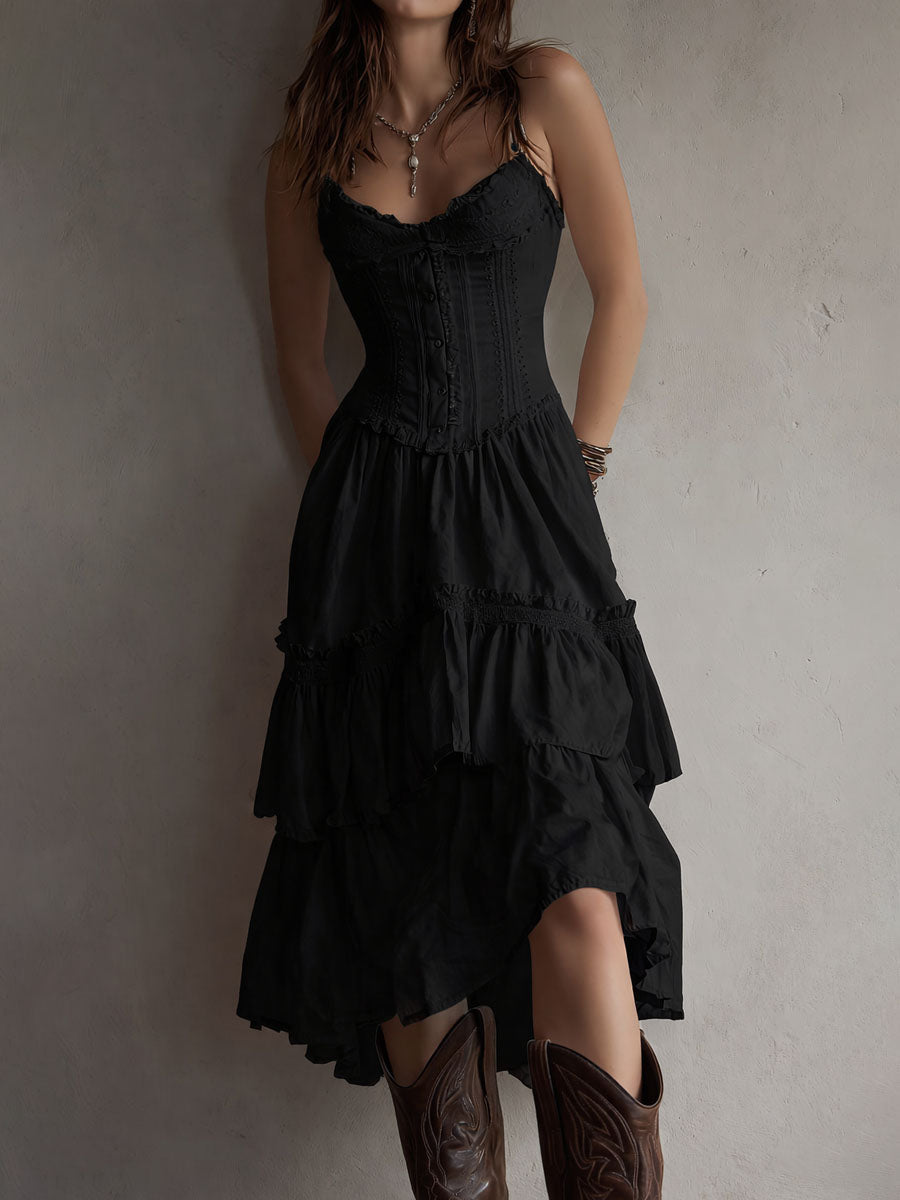Vestido Midi Corsé Encaje Encanto Riviera
