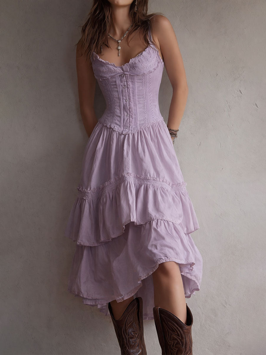 Vestido Midi Corsé Encaje Encanto Riviera