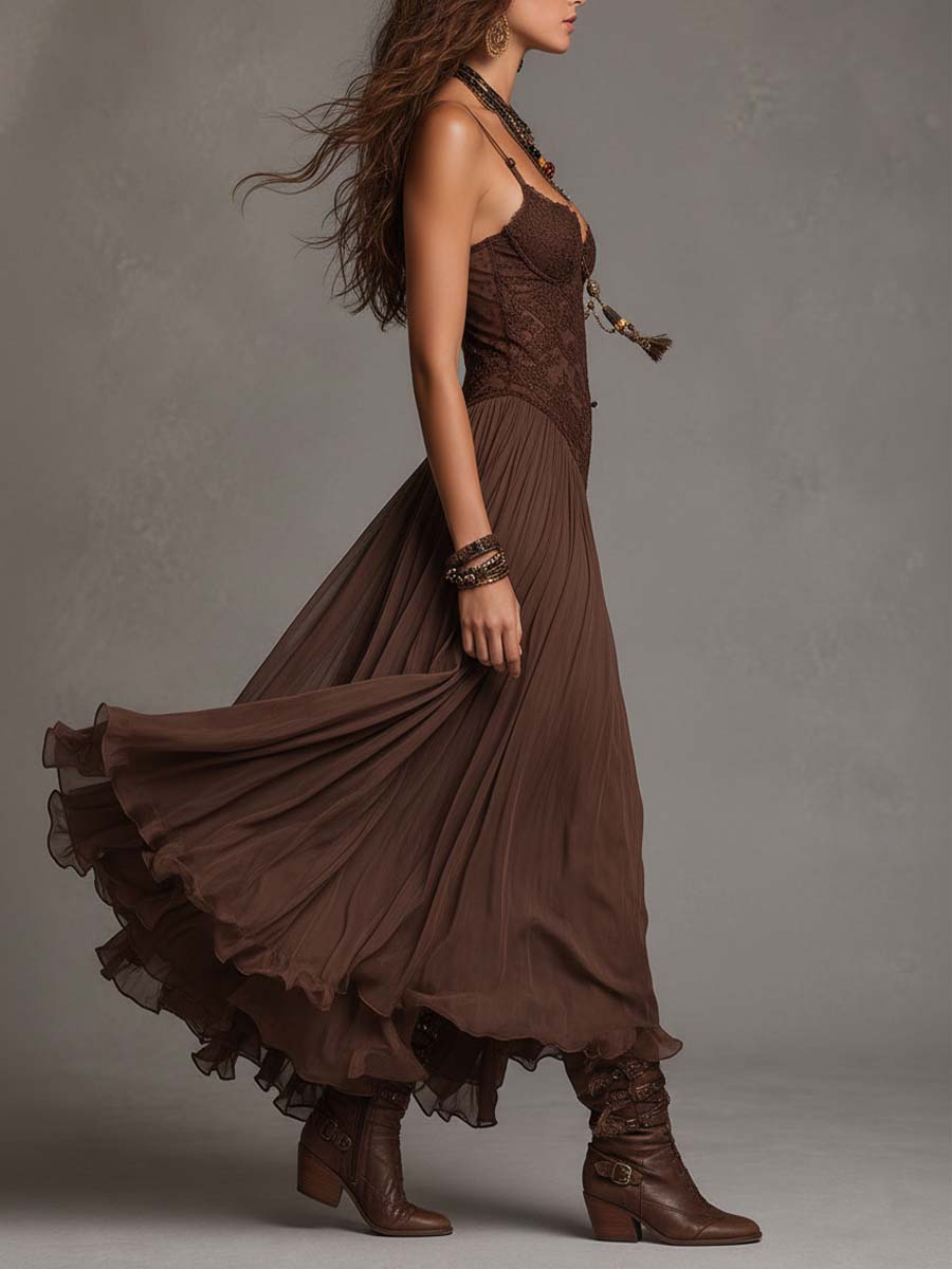 Vestido Maxi Corsé Chifón Encanto Riviera
