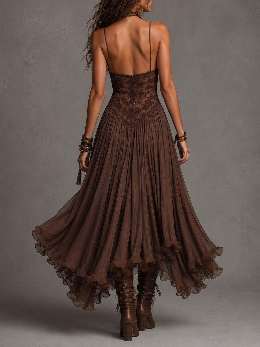 Vestido Maxi Corsé Chifón Encanto Riviera