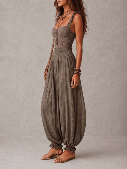 Conjunto Bustier Encaje Pantalón Harem Brisa Boho