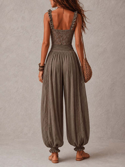 Conjunto Bustier Encaje Pantalón Harem Brisa Boho