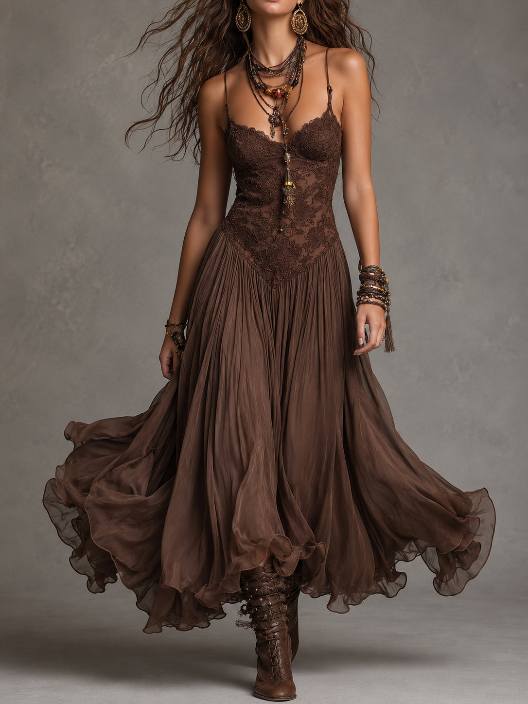 Vestido Maxi Corsé Chifón Encanto Riviera