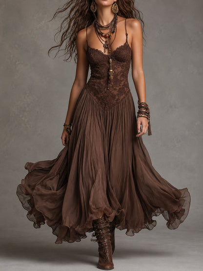 Vestido Maxi Corsé Chifón Encanto Riviera