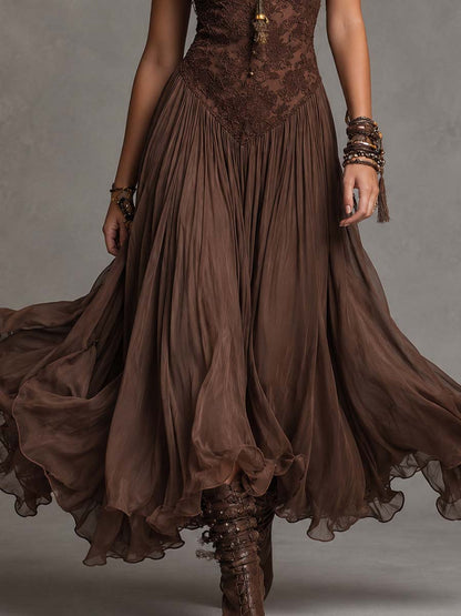 Vestido Maxi Corsé Chifón Encanto Riviera