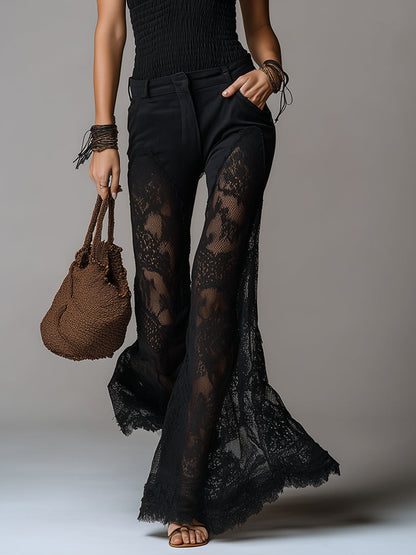 Vestido Midi Satén Encaje Encanto Riviera