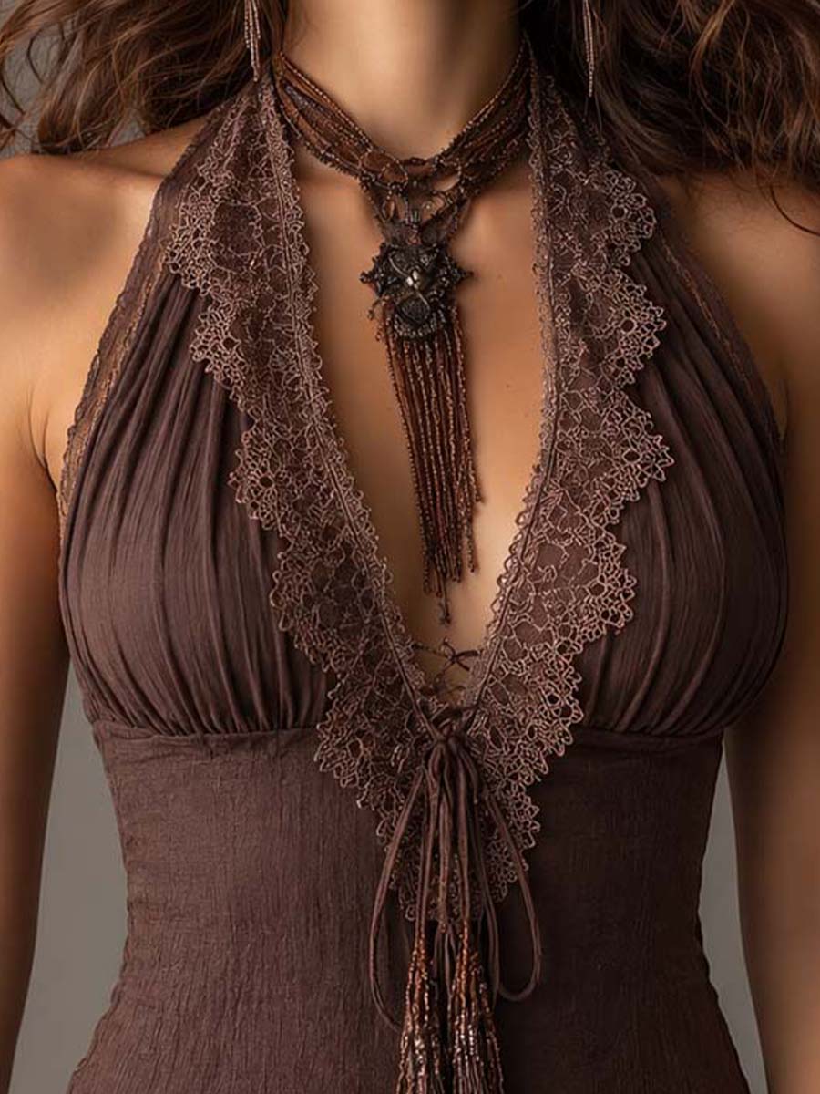Top Halter Boho Brisa Romántica