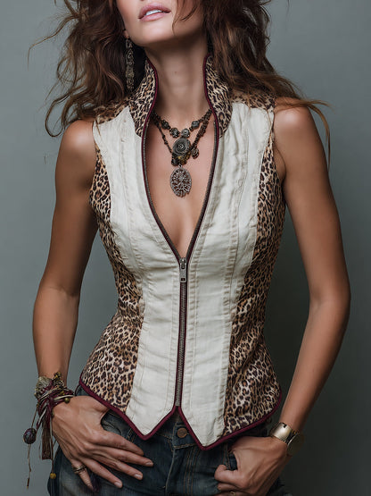Chaleco Leopardo Encanto Vintage