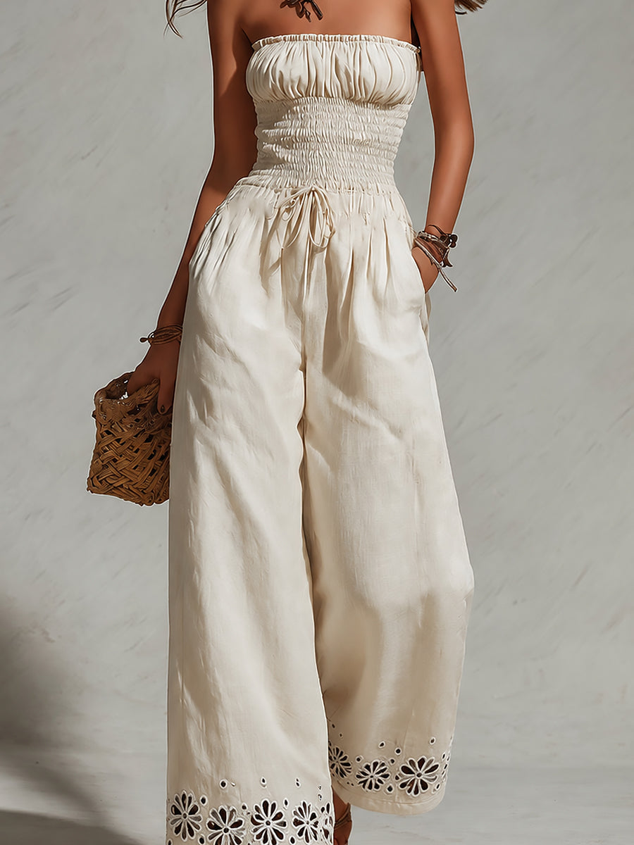 Mono Strapless Bordado Recorte Boho