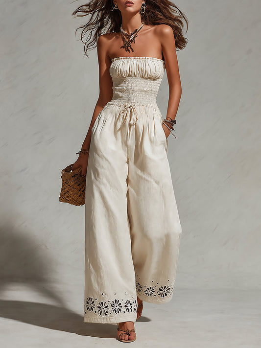 Mono Strapless Bordado Recorte Boho