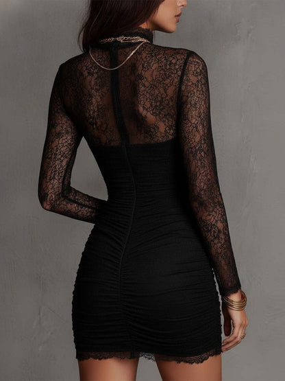 Vestido Mini Encaje Negro Encanto Riviera
