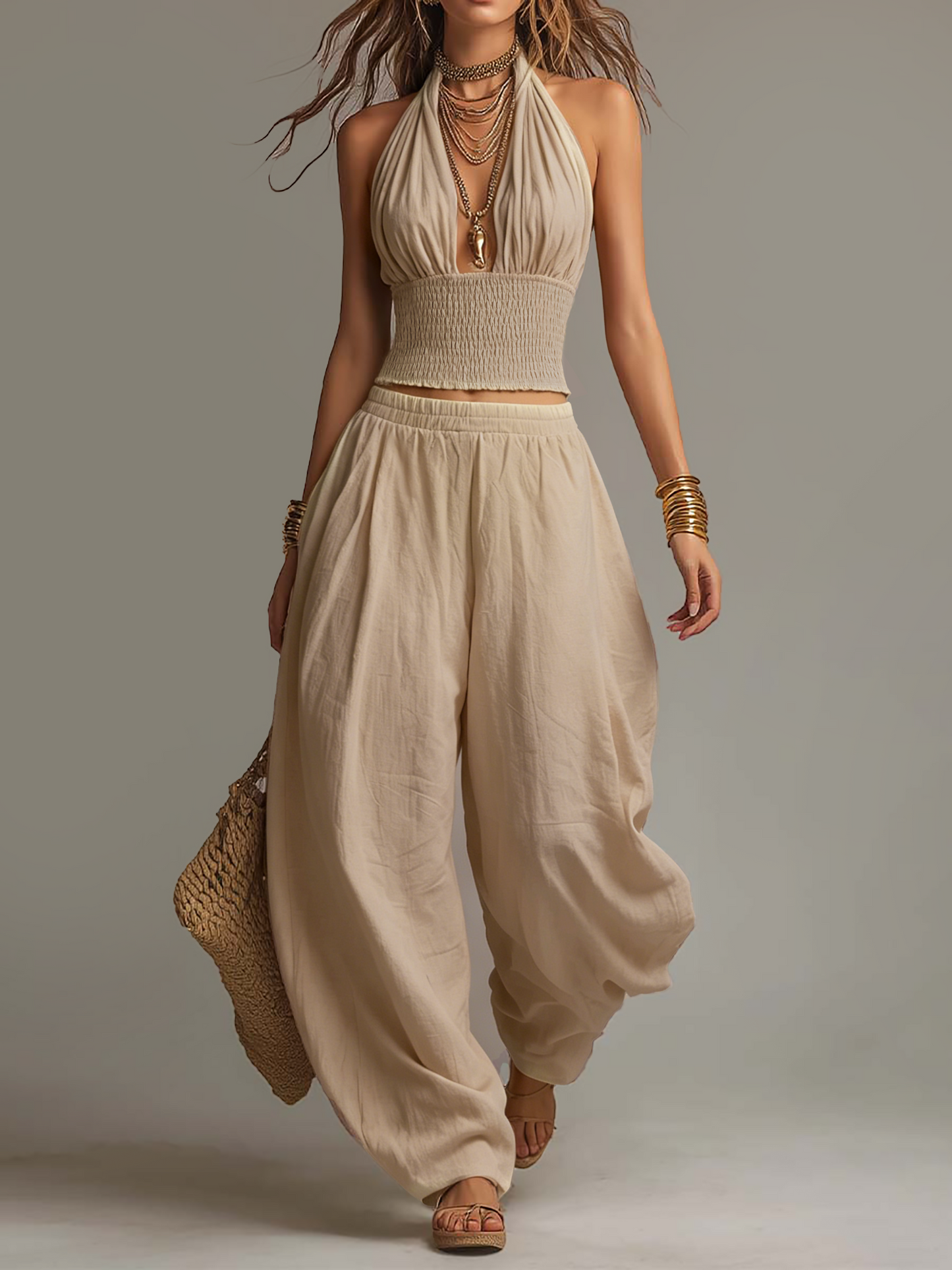 Conjunto Halter Harem Boho