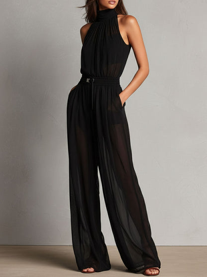 Mono Halter Malla Negro Encanto Riviera