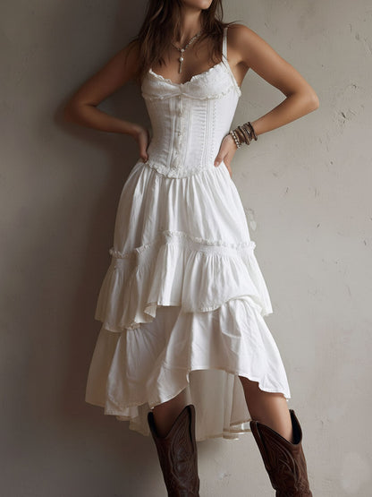 Vestido Midi Corsé Encaje Encanto Riviera