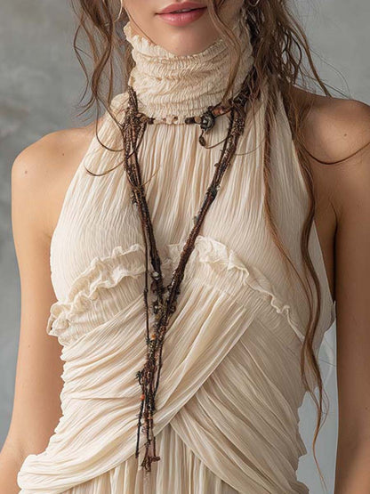Top Halter Plisado Boho