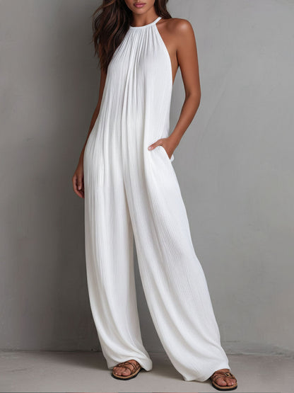 Mono Halter Plisado Blanco Brisa Riviera