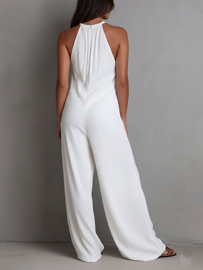 Mono Halter Plisado Blanco Brisa Riviera