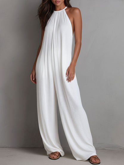 Mono Halter Plisado Blanco Brisa Riviera