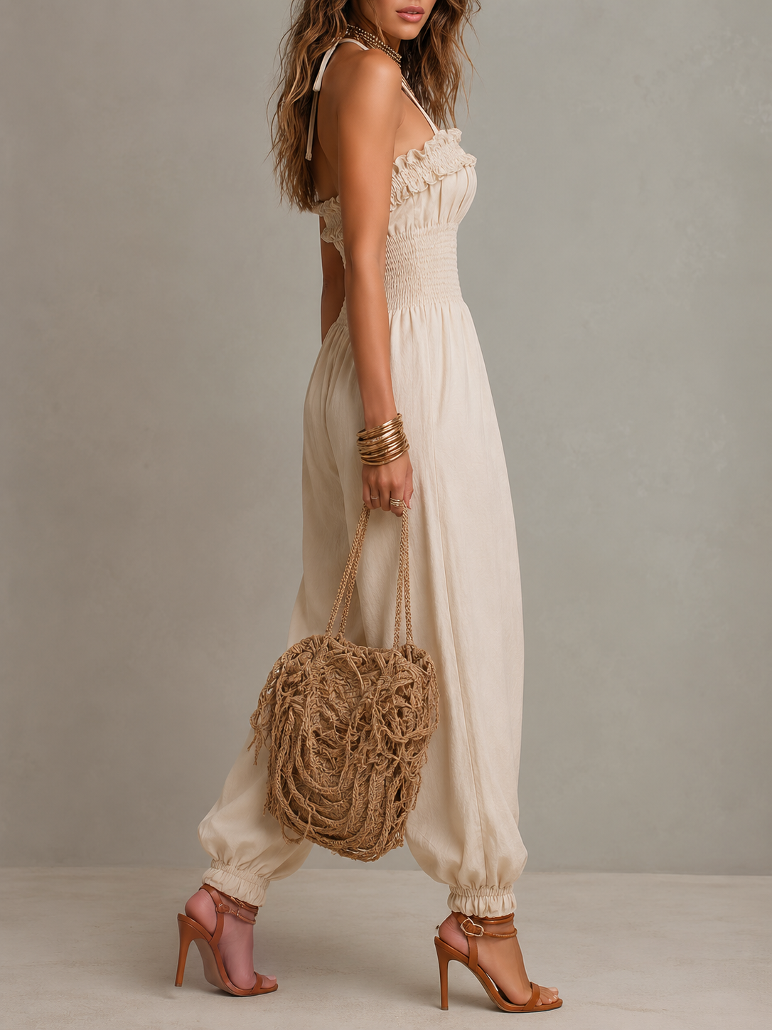 Mono Harem Lino Encaje Brisa Boho