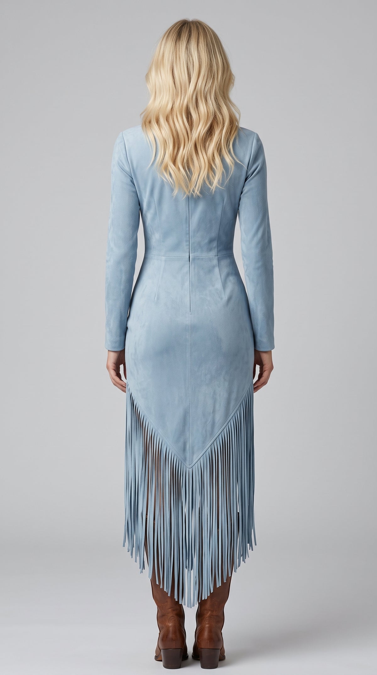 Abito midi western Dakota con frange