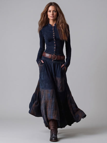 Vestido aurelia — Azul marino, frontal