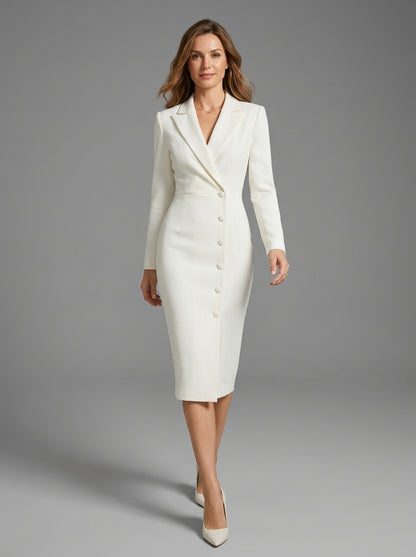 Vestido Elvira — Blanco, frontal