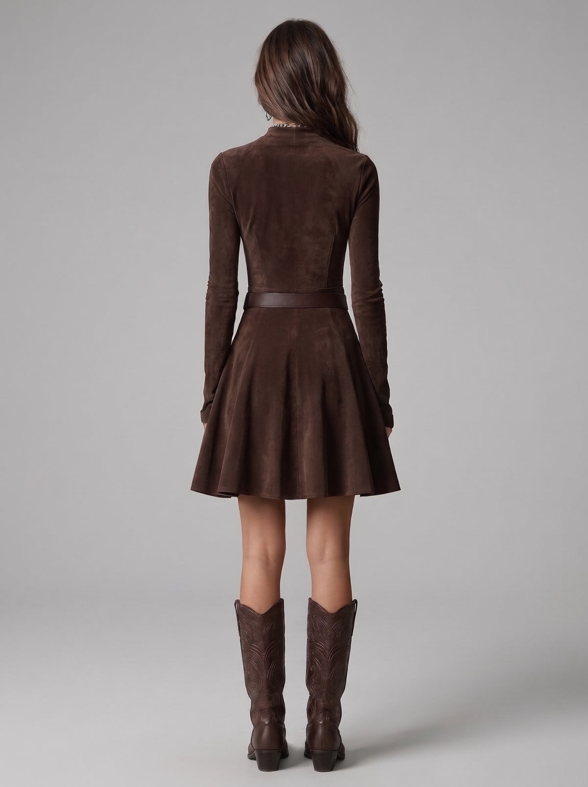 Vestido Noemi — Marrón oscuro, espalda