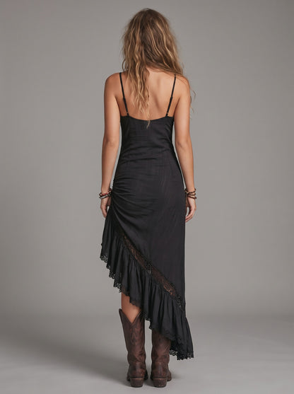 Vestido Violeta — Negro, espalda